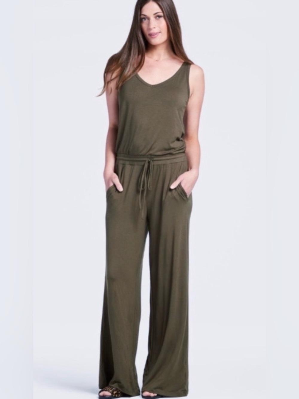 Michael Stars Olive Tank Jumpsuit Size Large